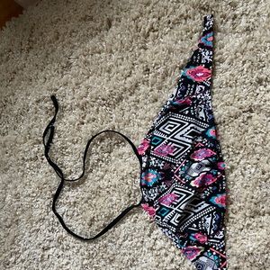 multicolored halter bikini top